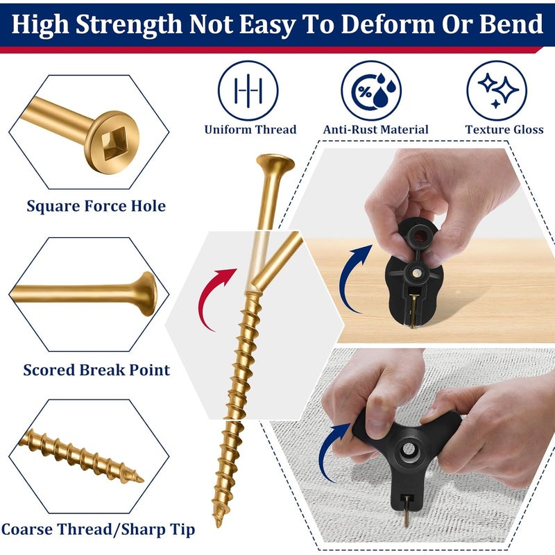 Wallace Forge Squeaky Floor Repair Kit with 50 Screws and 5 Tools, Floor Fix Screws Kit for Most Wood Floors, Eliminate Squeaky Noise Under Carpeted Floors, Hardwood, Vinyl, and Linoleum Floors, Squeak No More Set - Image 2